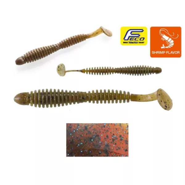 Tiemco Locoism Flexy Shad 7,6cm #133 GP/BK&BLF Plastikköder 9Stk.