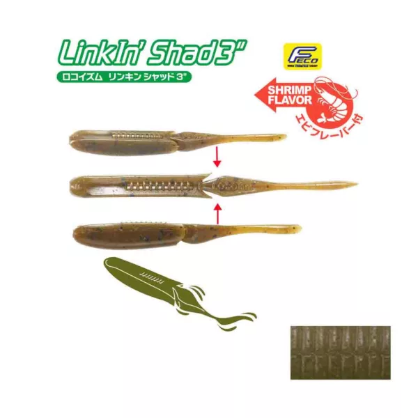 Tiemco Linkin Shad 7,6cm 005NS Plastikköder 9Stk