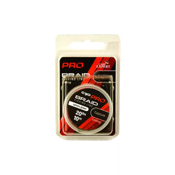 Carp Expert Pro Capture Camou Green 30lbs Geflochtene Sinkende Vorfachschnur 10m