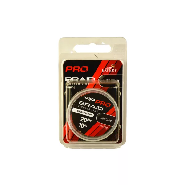 Carp Expert Pro Capture Camou Brown 20lbs Geflochtene Sinkende Vorfachschnur 10m