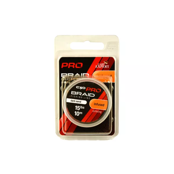 Carp Expert Pro Infused Dark Sand 25lbs Geflochtene Sinkende Vorfachschnur 10m