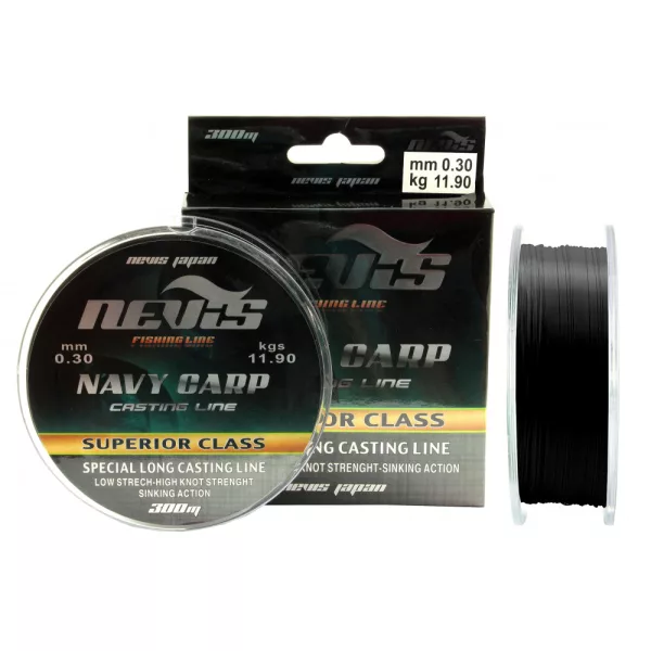 Nevis Navy Carp 150m 0.25mm Monofile Hauptschnur-Schwarz