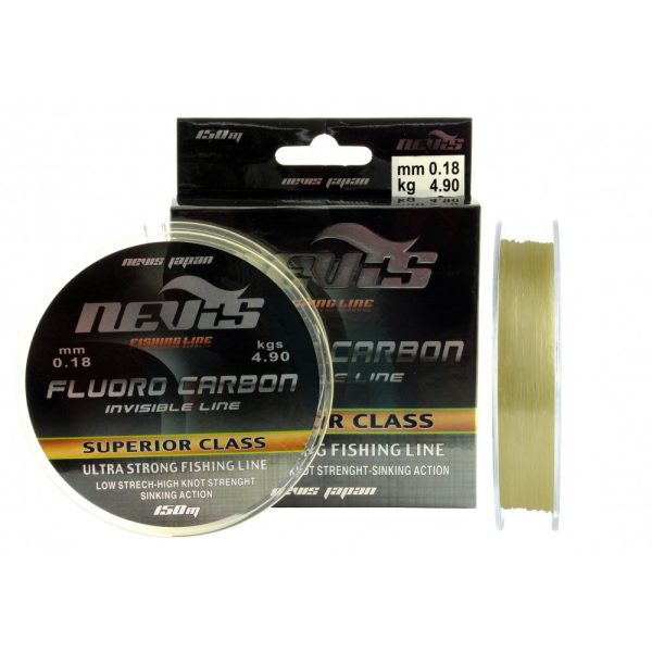 Nevis Fluoro Carbon 150m 0.14mm Monofil Vorfachschnur-Transparent