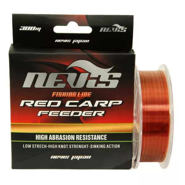 Nevis Red Carp Feeder 150m 0.22mm Monofile Hauptschnur-Transparent Rot