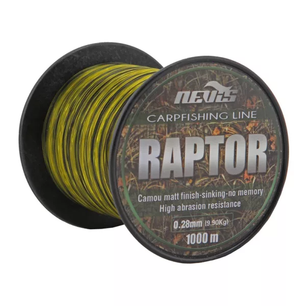 Nevis Raptor 1000m 0.25mm Monofile Hauptschnur-Gelb+Grün