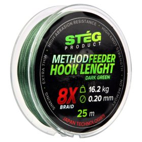   Stég Stég Method Feeder geflochtene Vorfachschnur 0.20mm 25m - Dunkelgrün
