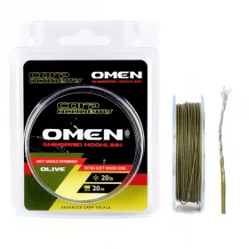   Carp Academy Omen Skinbraid Olive 20lb 20m 0.35mm Geflochtene Vorfachschnur-Olivgrün