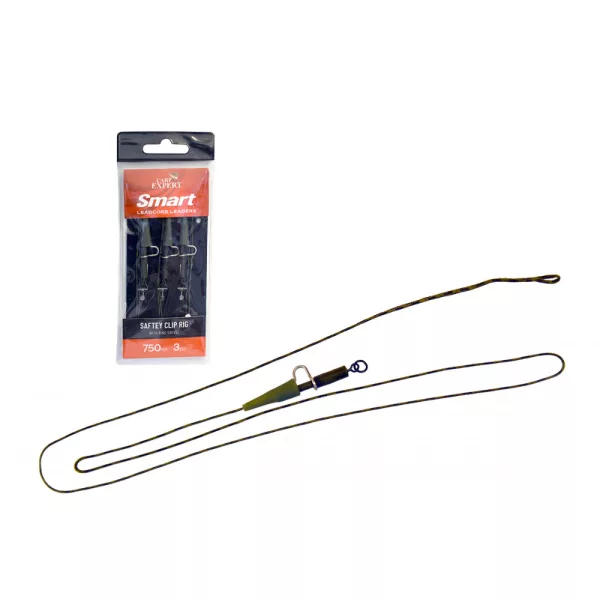 Carp Expert Smart 75cm Vorgebundene Weitwurf Leadcore Montage mit Ringwirbel 3 Stk.