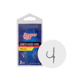   Benzar Method gebundener Haken 10 (barbloser) auf Monofilschnur mit 7mm Köderdorn