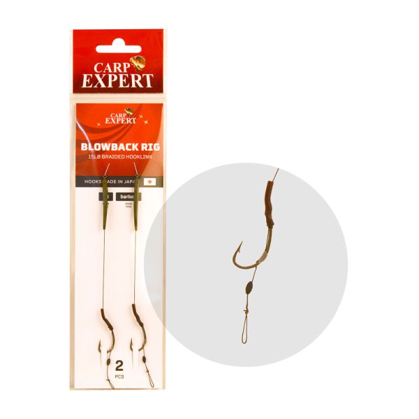 Carp Expert Blowback Rig 4 Geflochtenes Vorfach mit Haken