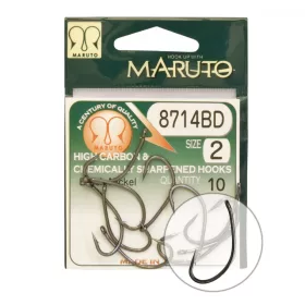   Maruto Haken 8714Bd Carp Hooks Hc T.D.E.5° Barbed Forged Black Nickel 2