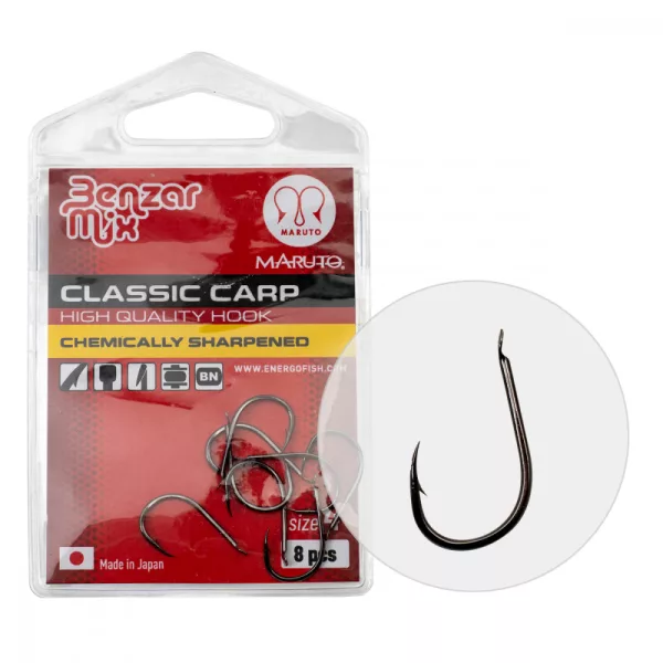 BENZÁR CLASSIC CARP HAKEN 6 8STK/PCK - Feederhaken - Haken mit Widerhaken, Haken mit Platte