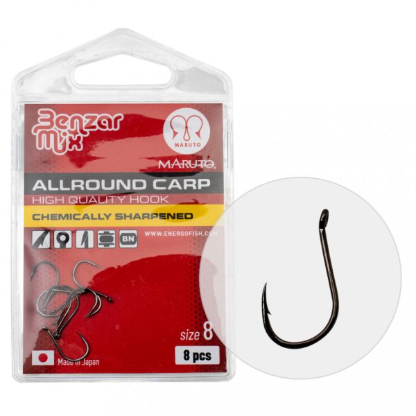 Benzár Allround Carp Haken 8 8 STK/PKG - Feederhaken - Haken mit Widerhaken, Öhrhaken