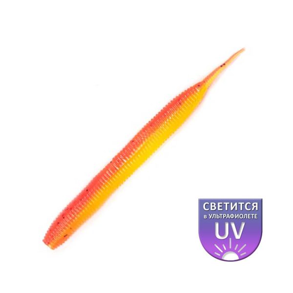 DS Sexy Worm 10,16cm Fire lemon 6 Stk./Packung Plastikköder