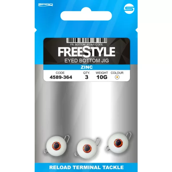 Spro FreeStyle Eyed Bottom Jigs Glow White 3g Grund-Jig