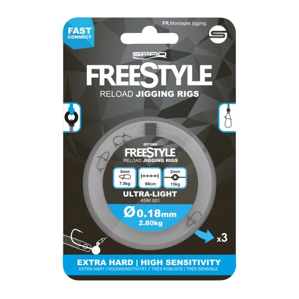 Spro FreeStyle Reload Jig Rig 0.18mm vorgebundener Haken