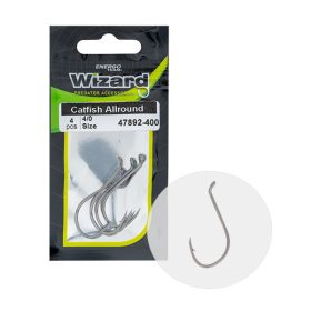   Wizard Haken Catfish Allround geöhrter Haken mit Widerhaken 6/0 Wallerhaken