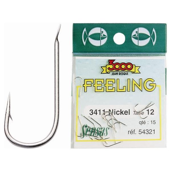 Sensas Feeling 3411 Nickel 22, Brassenhaken mit Plättchen und Widerhaken, 15 Stk.