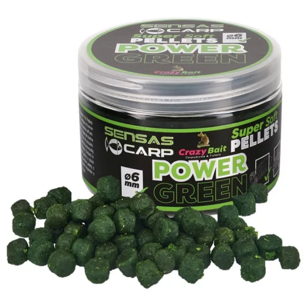 Sensas Super weich Power Green 4mm Hakenpellet 60gr