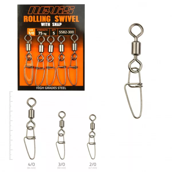 Nevis Extra starker Wirbel mit Sicherheitskarabiner 3/0