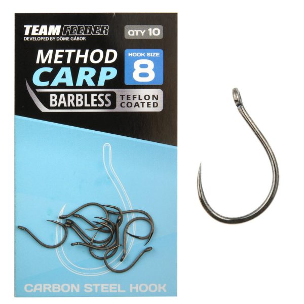 Team Feeder By Döme TF Method Carp BB 12 ohne Widerhaken, mit Öhr Feederhaken 10 Stück