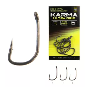   Carp Academy Karma Ultra Grip 8 Ösenhaken, mit Widerhaken 10Stk