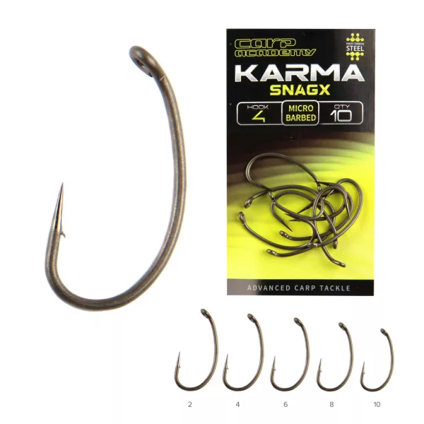 Carp Academy Karma SnagX 10 geöster Haken mit Widerhaken 10db