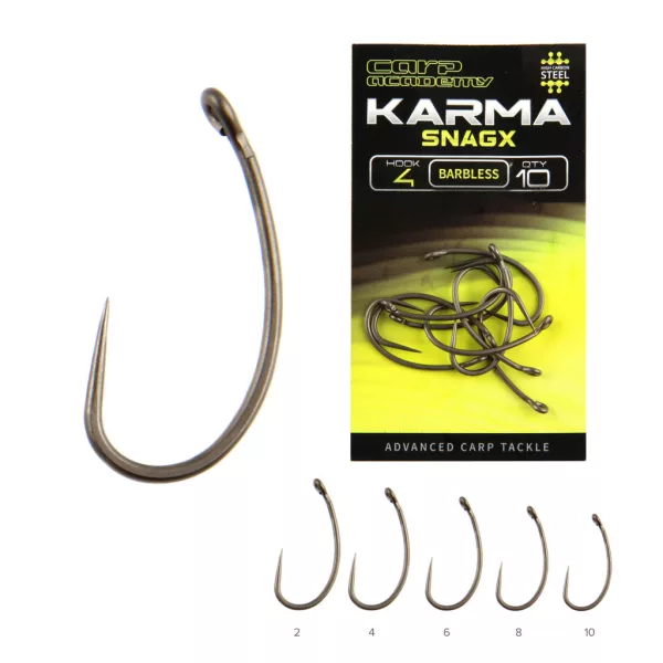 Carp Academy Karma SnagX 6 geöster Haken ohne Widerhaken 10db