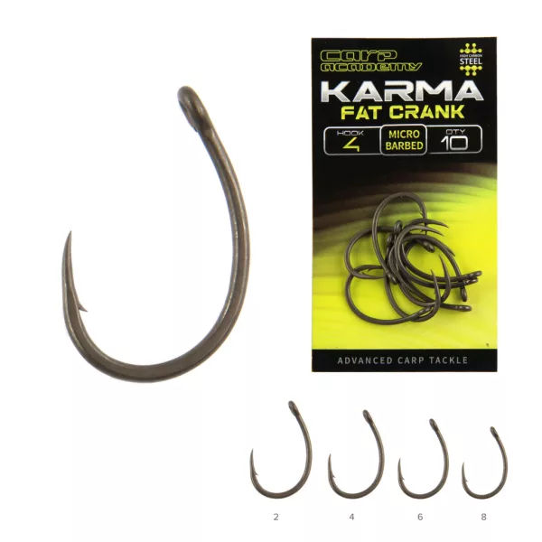 Carp Academy Karma Fat Crank 6 geöster Haken mit Widerhaken 10db