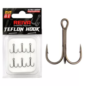   Reiva Teflon Treble TR-20 10 Füles, Szakállas Hármashorog 6db