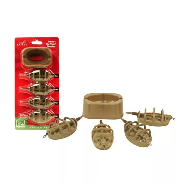 Carp Expert Smart Method Feeder 30gr+40gr+40gr+60gr mit Füllhilfe Go green Method Korb