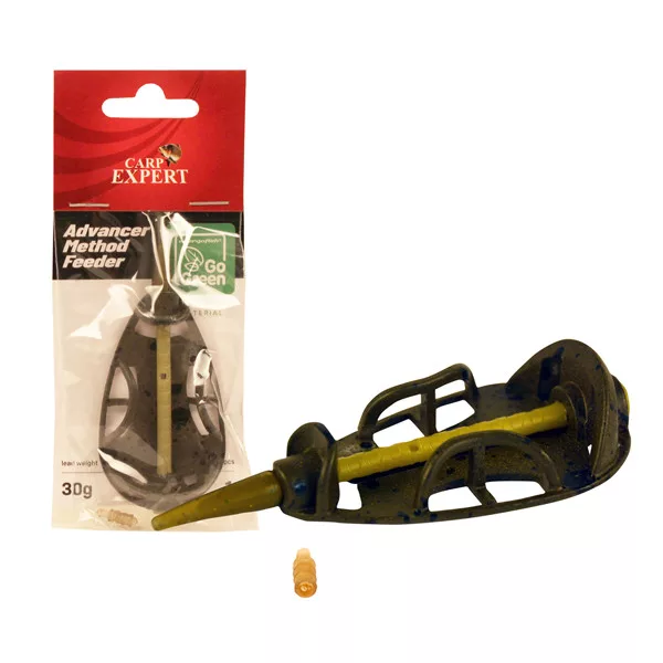 Carp Expert Advancer Method Feeder 60gr Go green Zinklegierung Method Korb