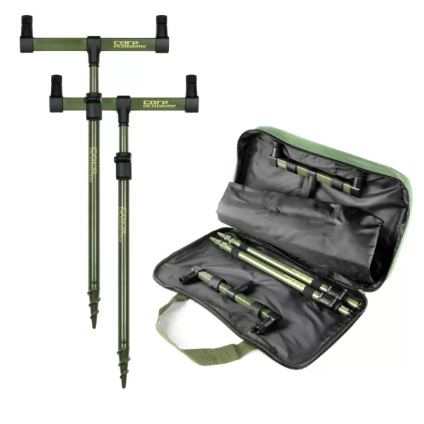 CARP ACADEMY Rutenhalter-Set Black Carp 2-teilig 40-60cm/25cm Erdspieß-Set