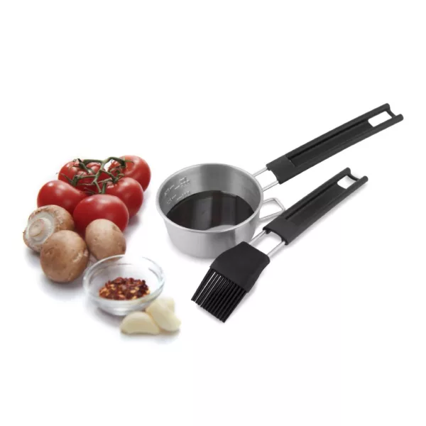 Broil King Edelstahl-Marinier-Set mit Silikonpinsel 300ml