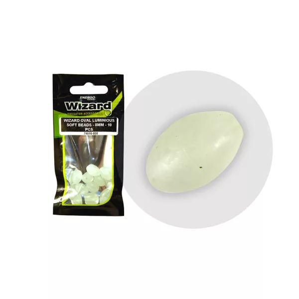 Wizard Welsangeln Ovale phosphoreszierende 8mm Gummikugeln 10 Stück
