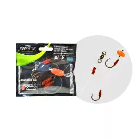   Wizard Monster Surface Livebait Double Mono Rig 9/0+11/0 Round 80cm Doppelhaken Monofil Vorfach