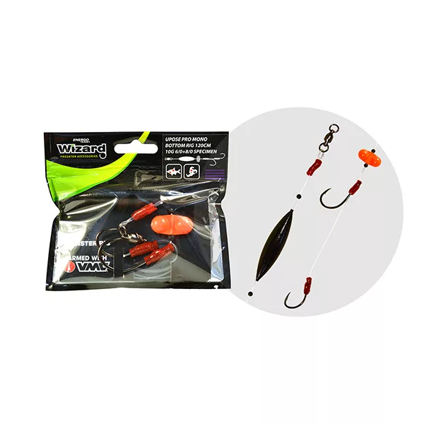 Wizard Monster Upose Pro Mono Bottom Rig 30gr 7/0+9/0 Classic Vorfach