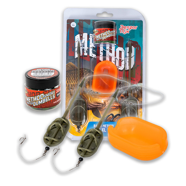 Benzár Mix Rapid Method Arc XL Montage-Set 45gr 2 Montagen + Füller + Köder Grundfischen
