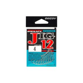   Decoy Jig12 Fine Wire #1/0 Einzel-Jig-Haken mit Öse und Widerhaken 9 Stk.
