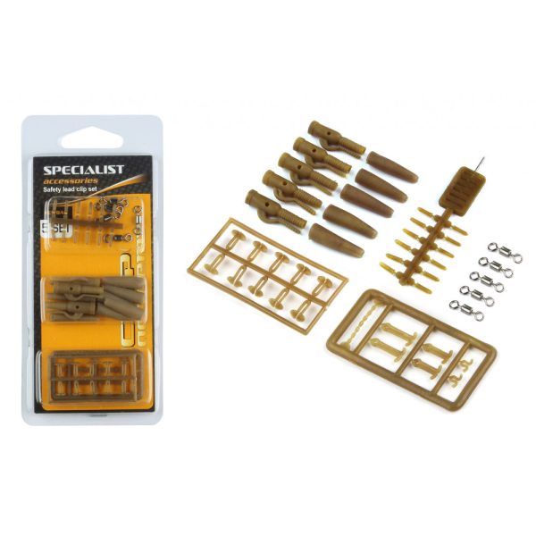 Carp Academy Sicherheits-Bleiclip Set Braun