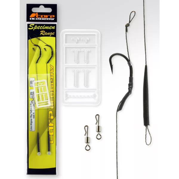 Carp Academy Line Aliger Rig Teflon Schwarz 4 2 Stk./Packung mit Öhr, mit Widerhaken Boilie-Haken