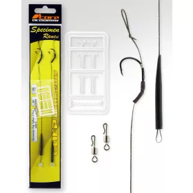   Carp Academy Snowmen Rig Teflon Schwarz 6 2 Stk./Packung Vorgebundener geflochtener Haken mit Öhr und Widerhaken