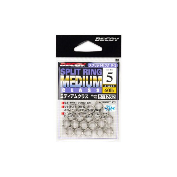Decoy R-3 Medium Class Silver 7 90lb Split Ring Sprengring 15 Stk.