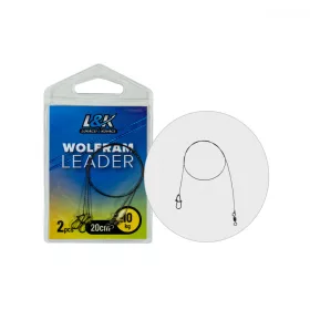   L&K WOLFRAM LEADER 5KG 35CM 2PCS - Bissfestes Vorfach - Wolframvorfach