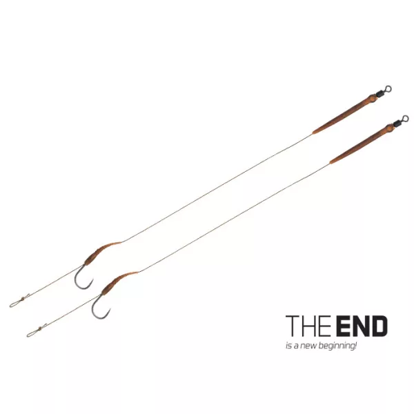 Delphin THE END Boilie Rig gebundener Haken / 2 Stk. 20cm/25lbs/#4