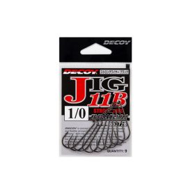   Decoy Jig11B Strong Wire Black #2 Ösen-Widerhaken Einzelhaken Jig 9 Stk.