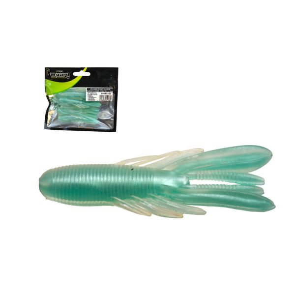 Wizard Bass Grub Clear Green 7cm Kunstlarve 5Stk