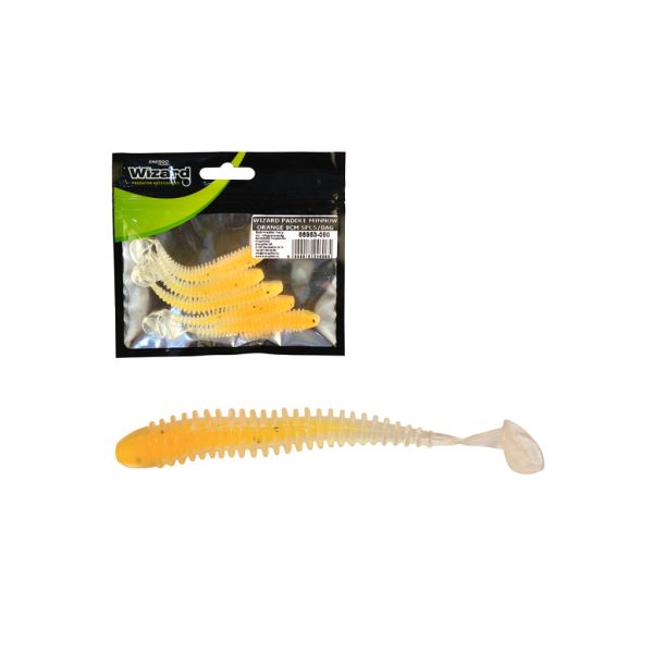 Wizard Power Minnow Orange 9cm Gummifisch 5 Stück