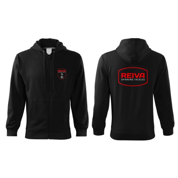 Reiva Schwarzer Kapuzenpullover mit Reißverschluss M