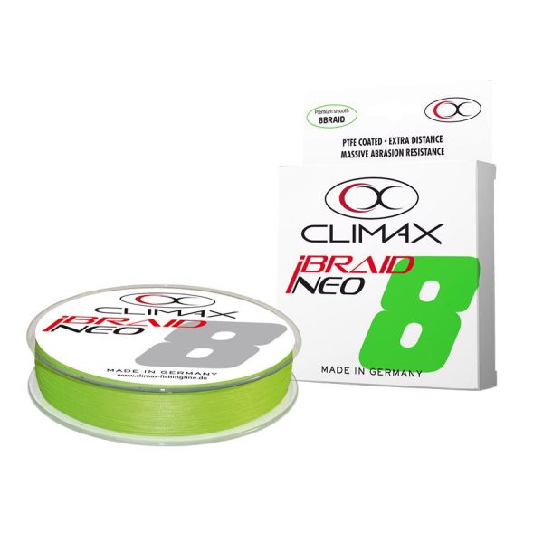Climax iBraid Neo X8 Fluo Chartreuse 135m 0,08mm 4,9kg Geflochtene Hauptschnur